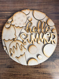 Summer 3D greeting signs Ice Cream with easel