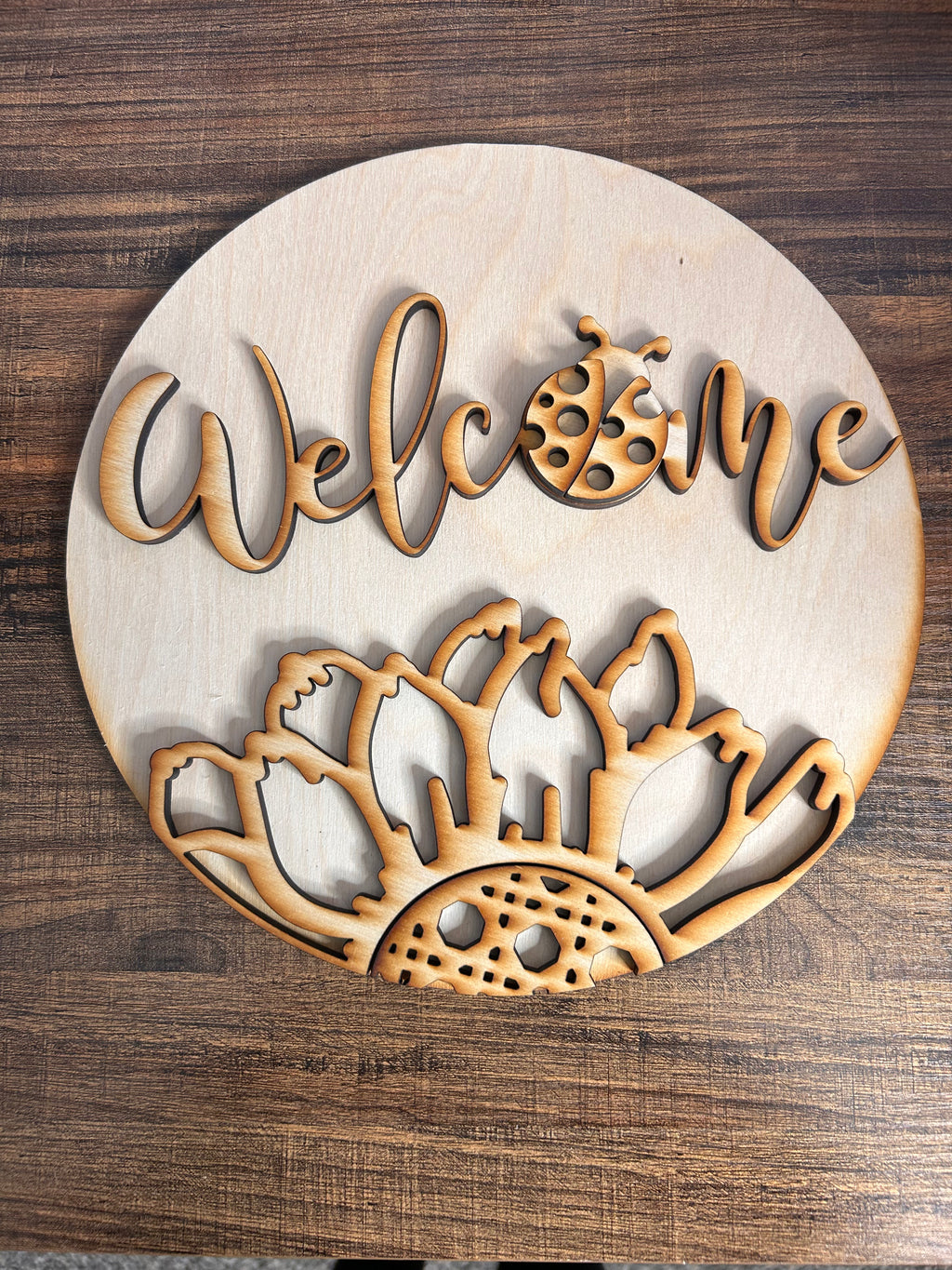 Spring 3D Greeting sign Ladybug with easel